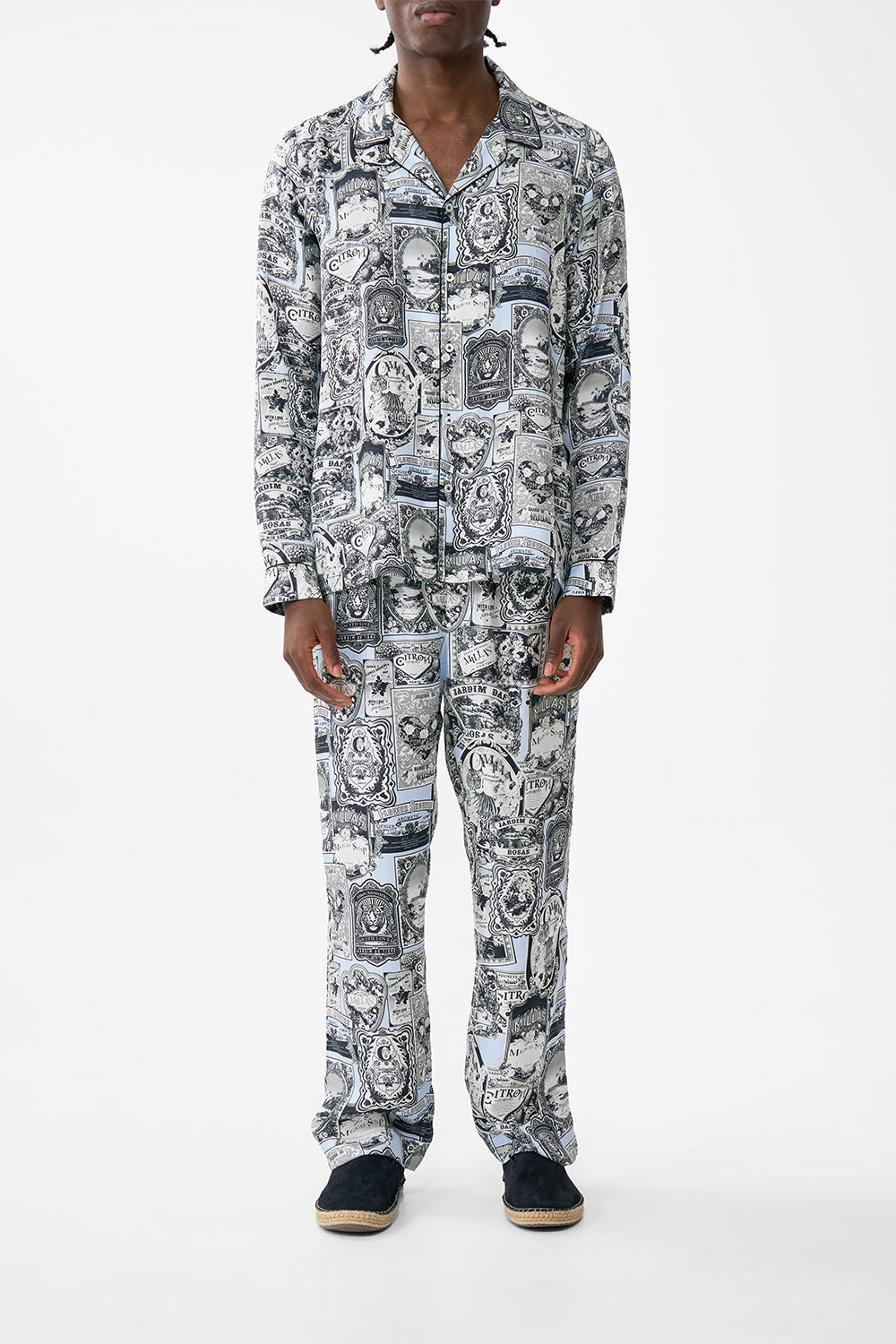 The CAMILLA Long Sleeve Camp Collared Shirt in our Flower Showers print.