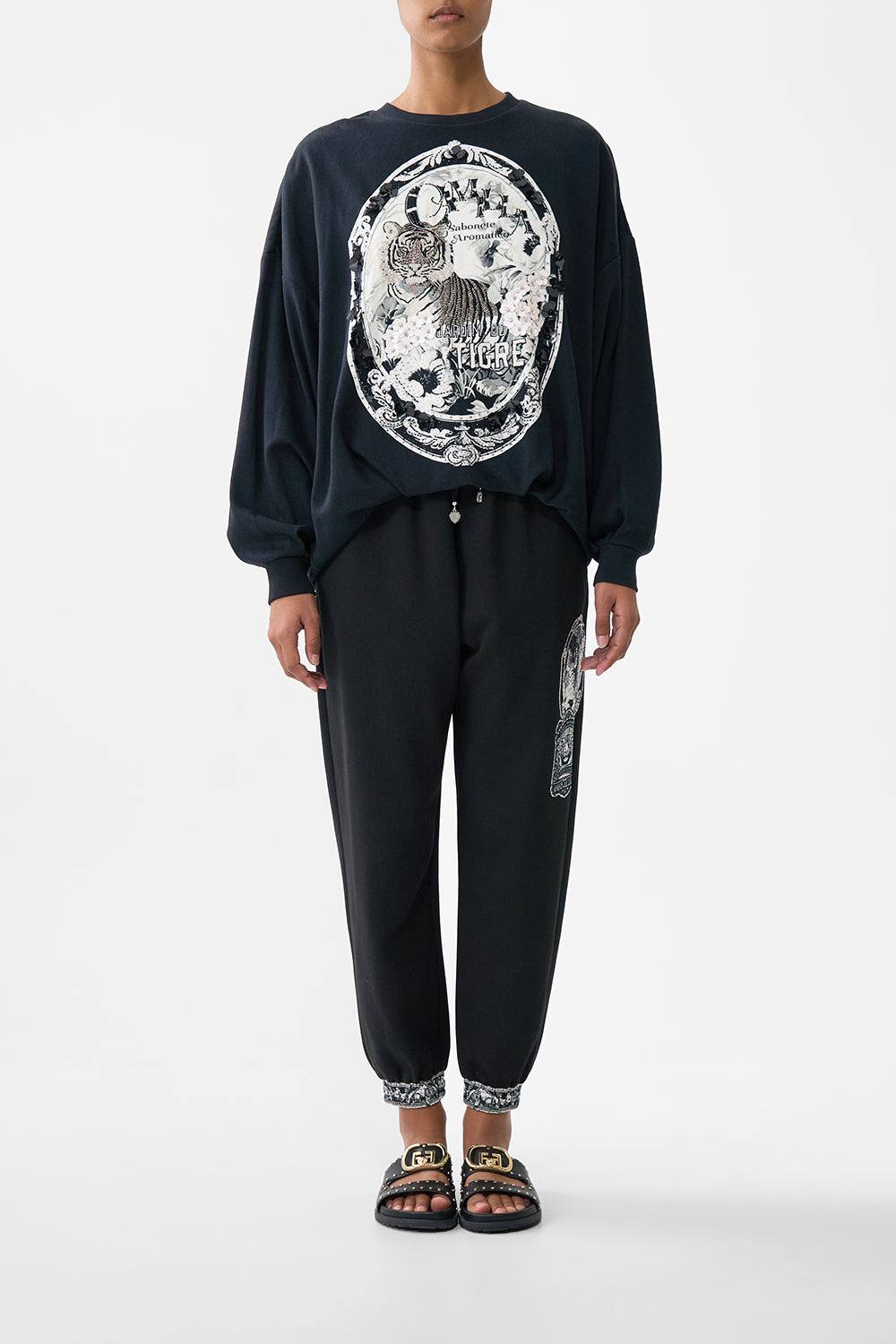 TUCK DETAIL SWEATER - BLACK PERFUMED IN PORTO