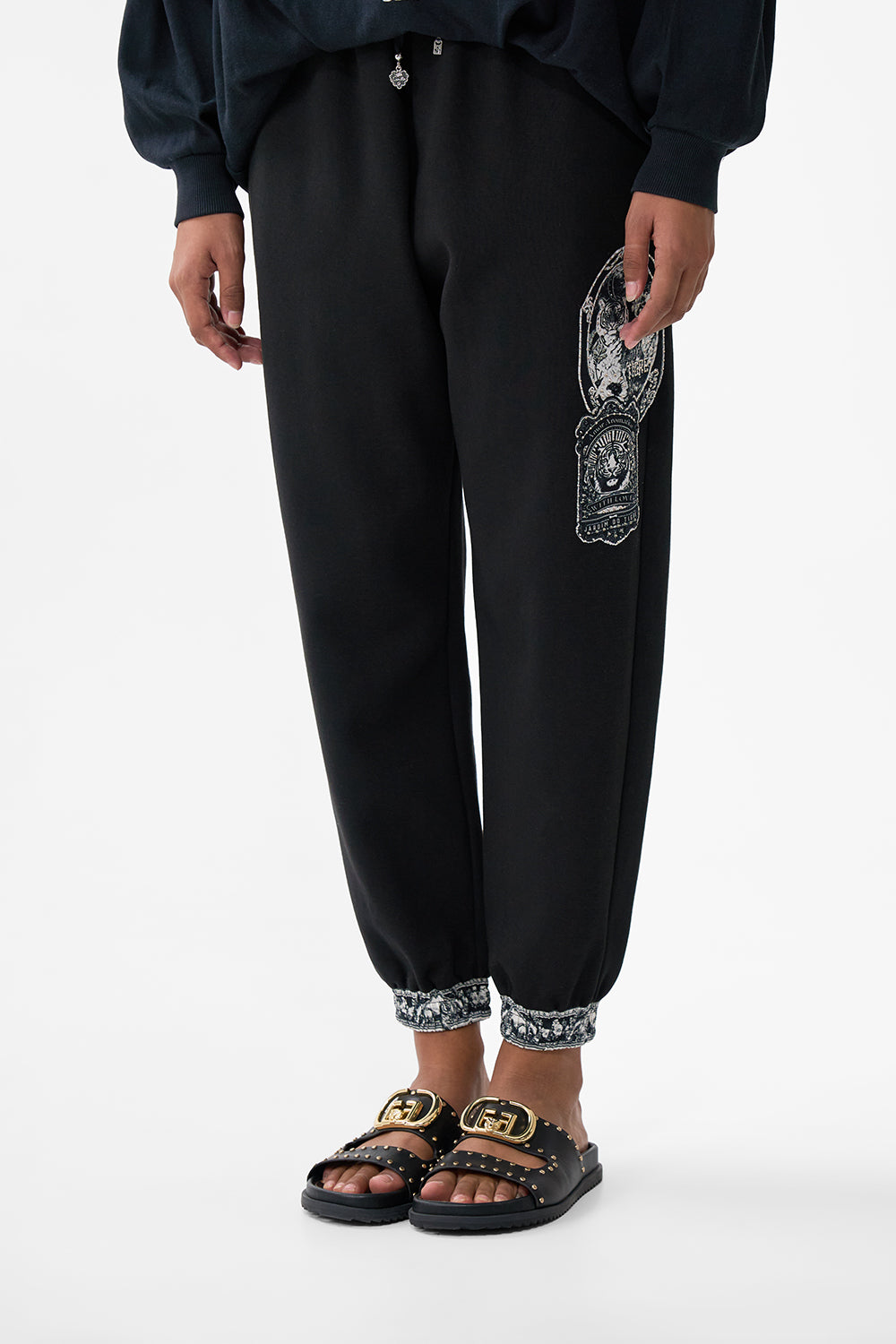JERSEY TRACK PANT WITH SILK DETAILS PERFUMED IN PORTO