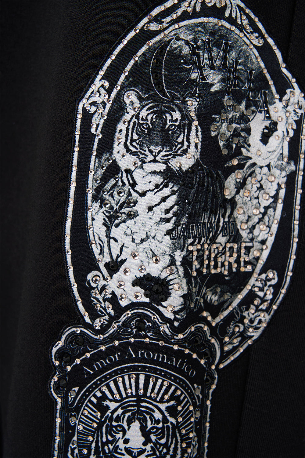 The CAMILLA Jersey Track Pant With Silk Details in our Perfumed In Porto print.