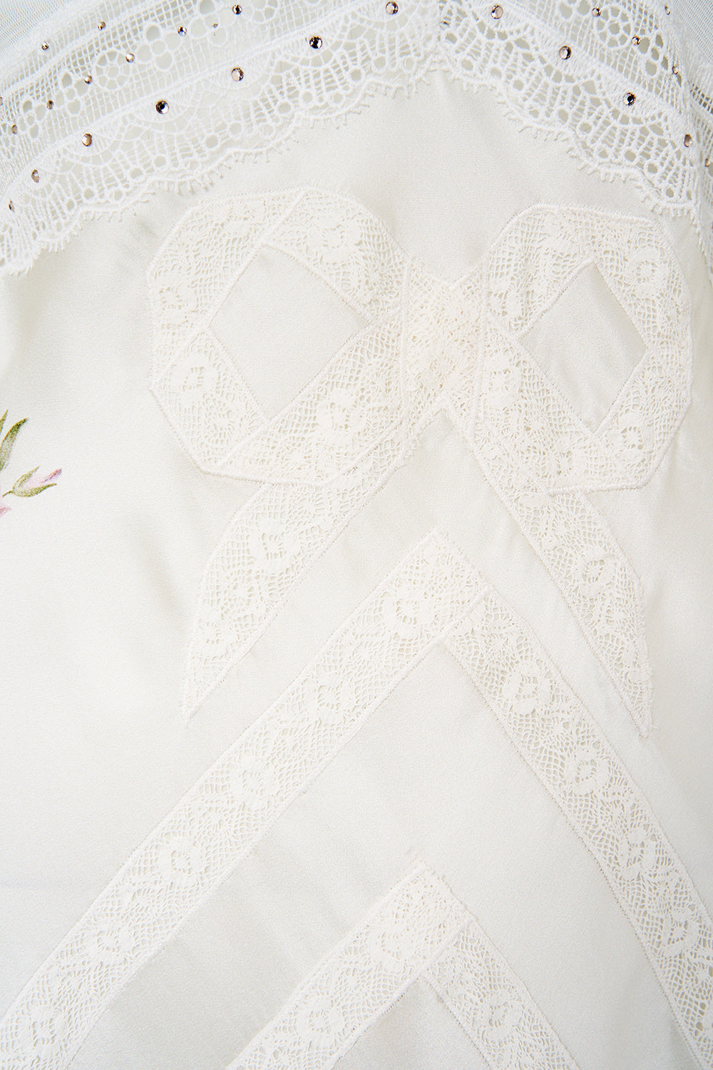 The CAMILLA Lace Splice Bias Long Dress in our Dressing Room Drama print.