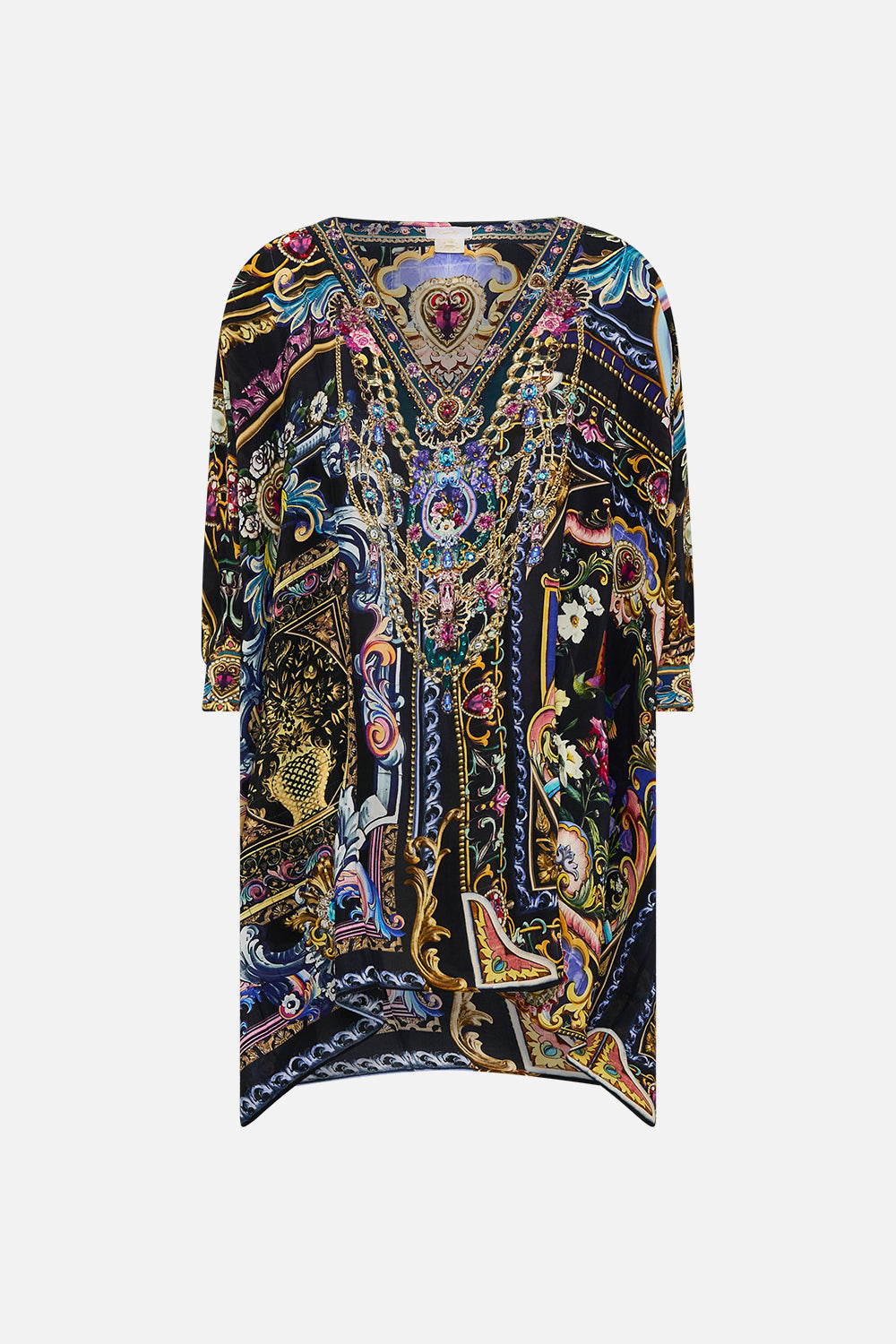 The CAMILLA Short Kaftan With Cuff in our Basked In Baroque print.