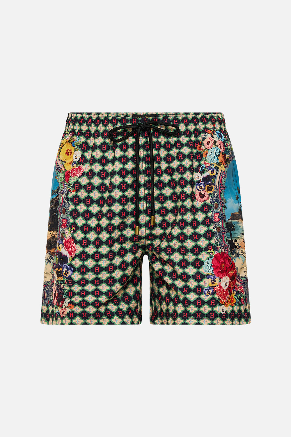The CAMILLA SHAPED WAISTBAND DRESS WITH GATHERED SLEEVES THE QUEENS QUARTERS in our  print.