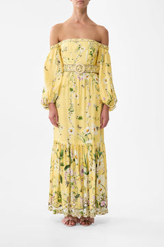 The CAMILLA Puff Sleeve Corset Dress in our Daisy Chains print.