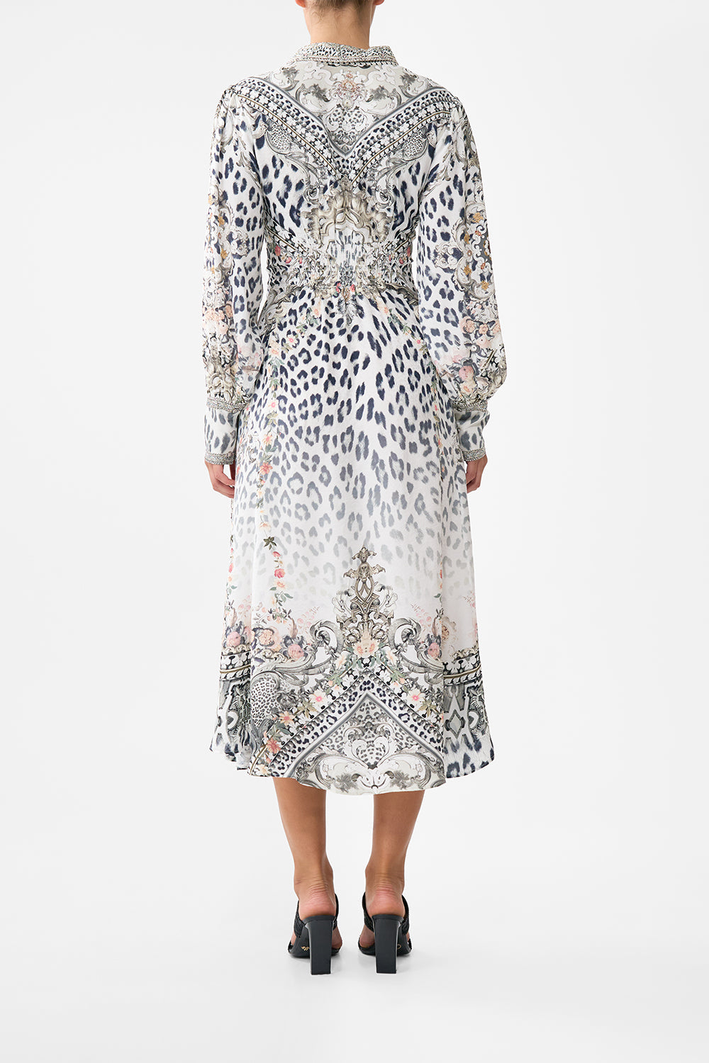 The CAMILLA Waist Tie Shirt Dress in our Marble Heaven print.