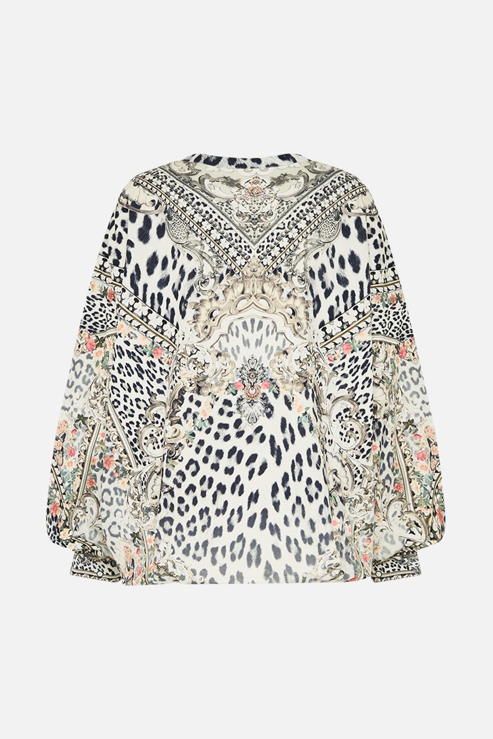 The CAMILLA Tuck Detail Sweater in our Marble Heaven print.