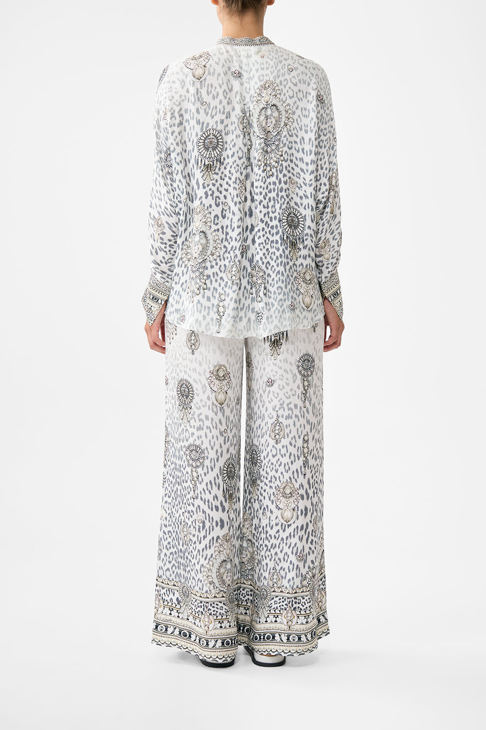 The CAMILLA Relaxed Placket Detail Shirt in our Marble Heaven print.