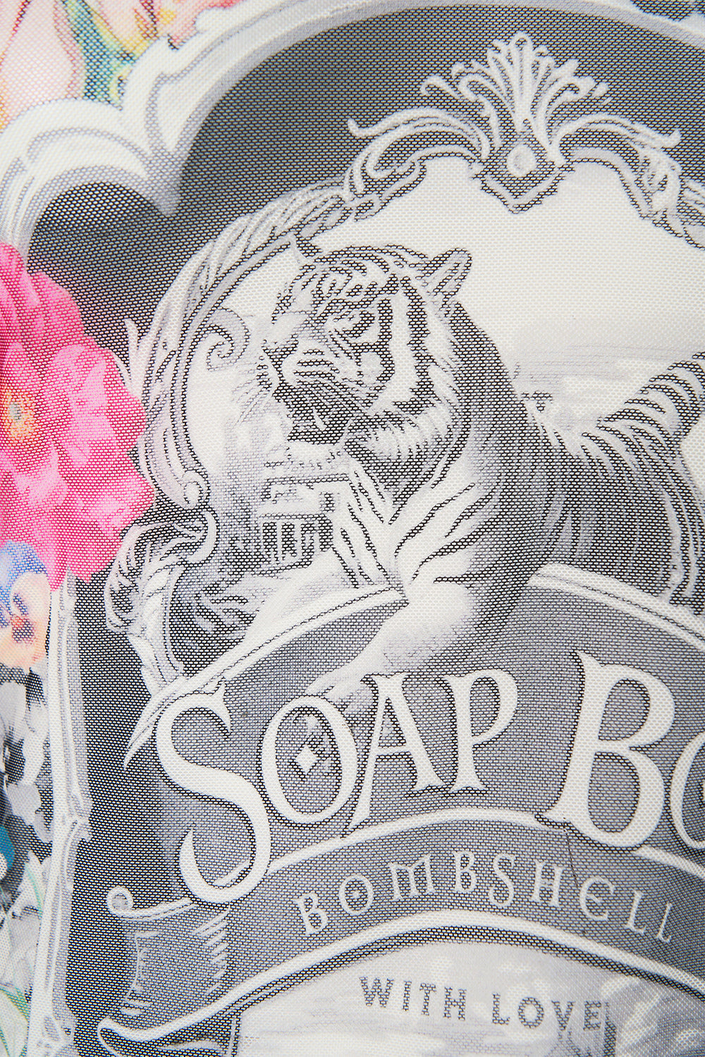 The CAMILLA Turtle Neck Mesh Dress in our Flower Showers print.