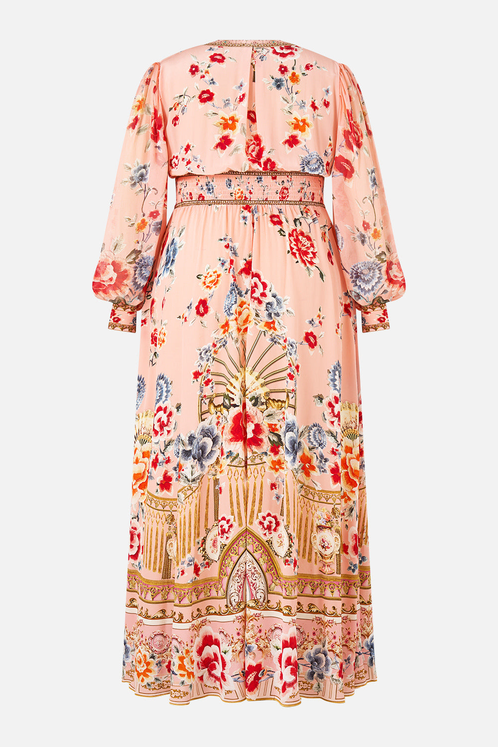 SHAPED WAISTBAND DRESS WITH GATHERED SLEEVES MAJESTIC MILLA