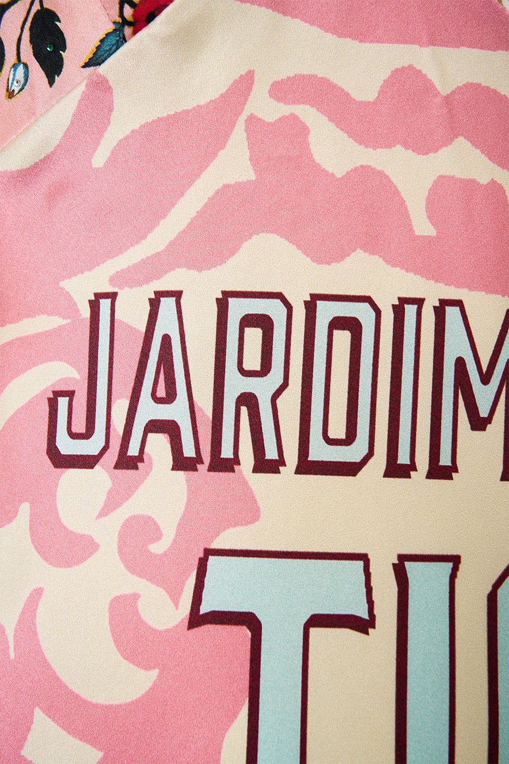The CAMILLA WIDE WAISTBAND SHORT TILES DARLS in our  print.