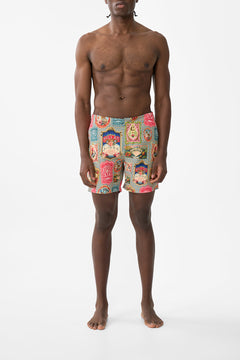 The CAMILLA Mid Length Boardshort With Fixed Waist in our Soap Opera print.