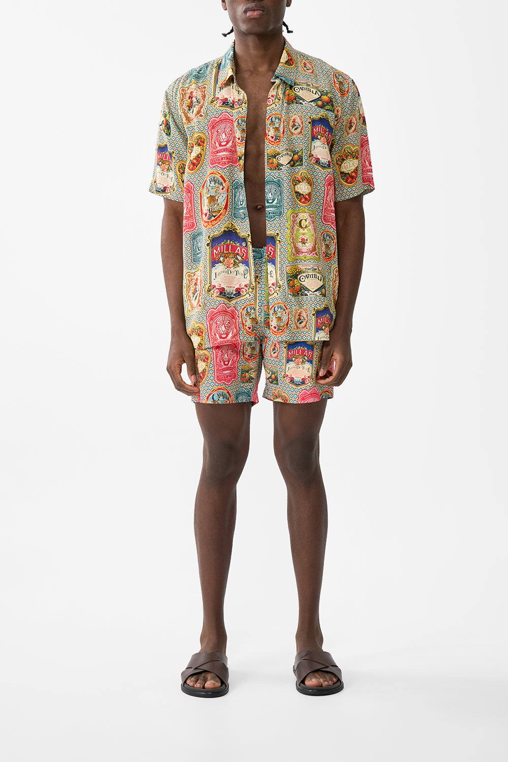 The CAMILLA Mid Length Boardshort With Fixed Waist in our Soap Opera print.