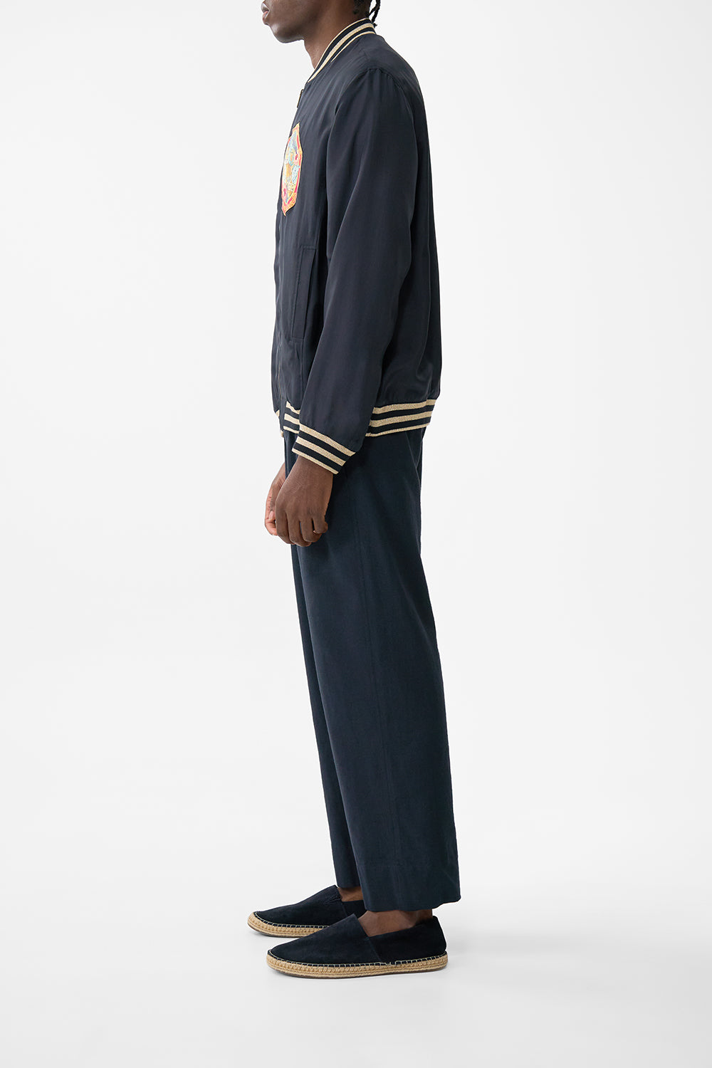 The CAMILLA Reversible Zip Through Bomber Jacket in our Soap Opera print.