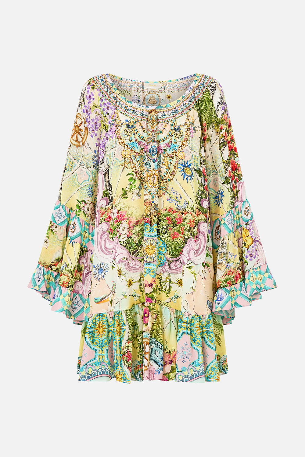 The CAMILLA TRAPEZE MAXI DRESS AMSTERDAM JEWEL in our  print.