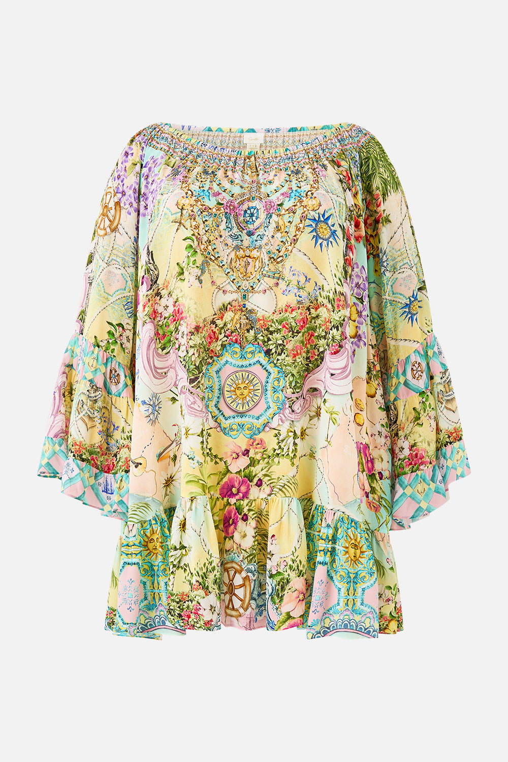 The CAMILLA T BACK SHOESTRING TOP BASKED IN BAROQUE in our  print.