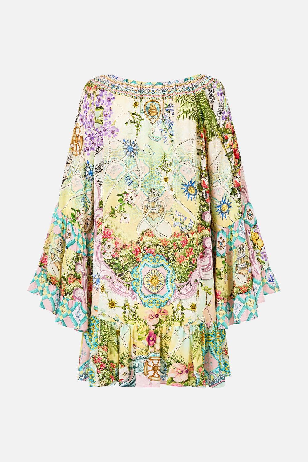 The CAMILLA T BACK SHOESTRING TOP BASKED IN BAROQUE in our BASKED IN BAROQUE print.