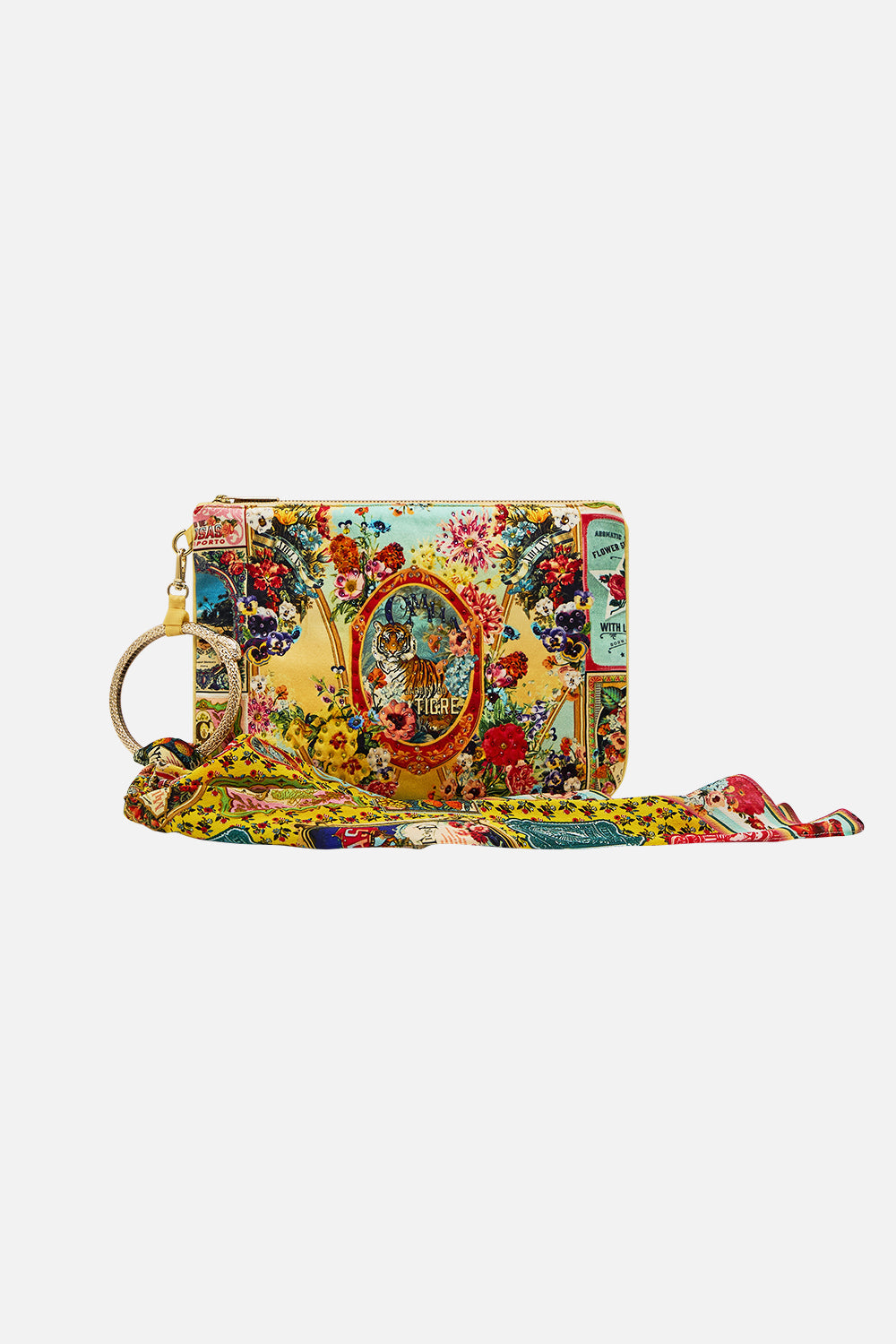 The CAMILLA SCARF CLUTCH MARBLE HEAVEN in our  print.
