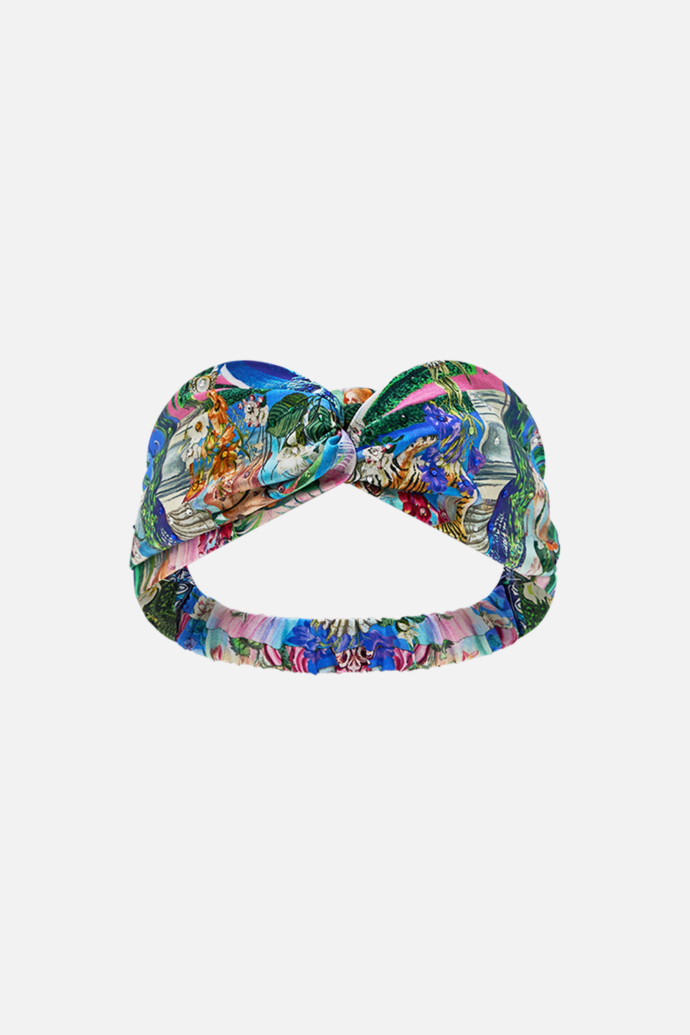 The CAMILLA Woven Twist Headband in our Spirit Of Santa Maria print.