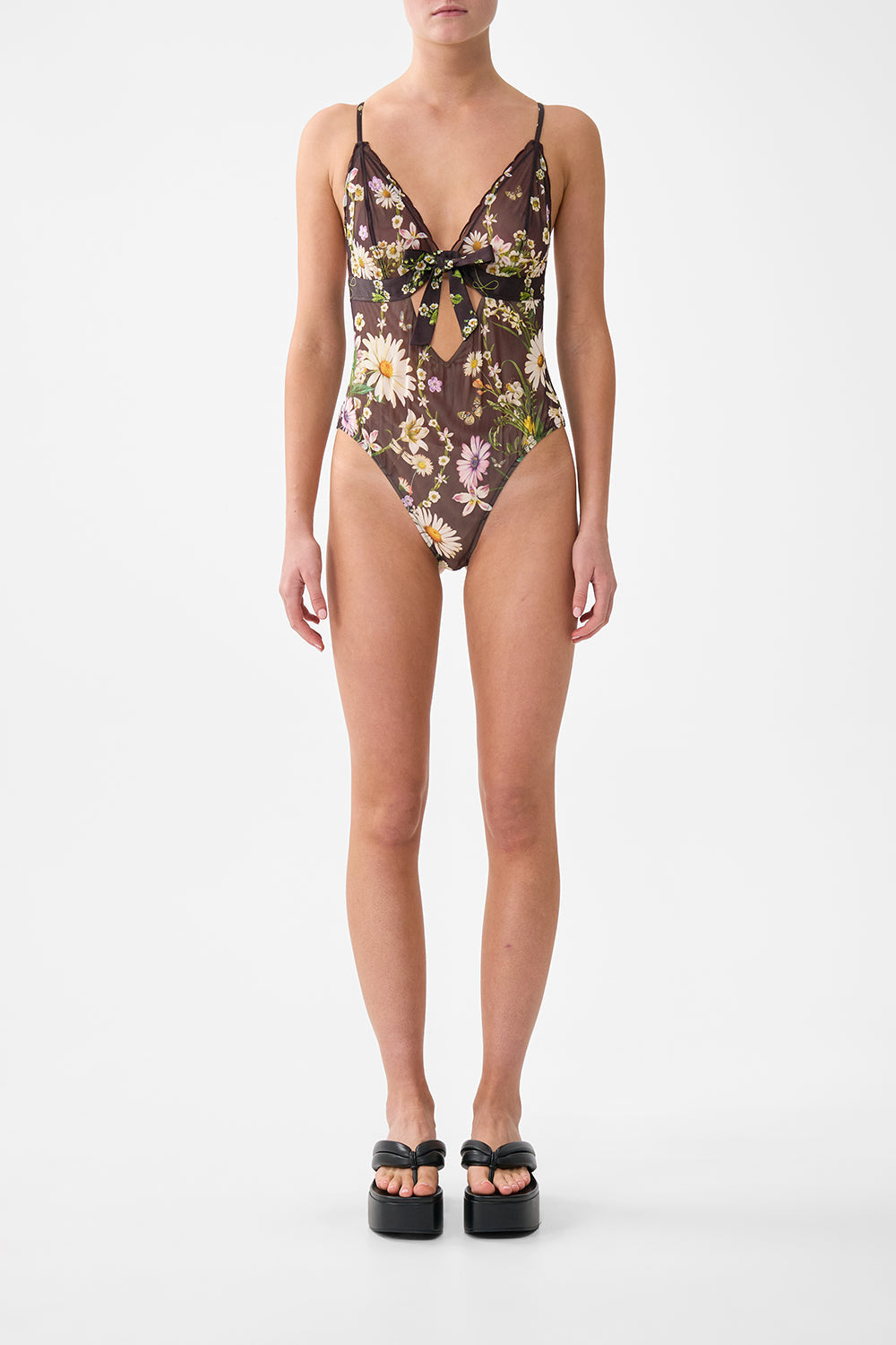 The CAMILLA MID LENGTH BOARDSHORT WITH ELASTIC WAIST SPIRIT OF SANTA MARIA in our  print.