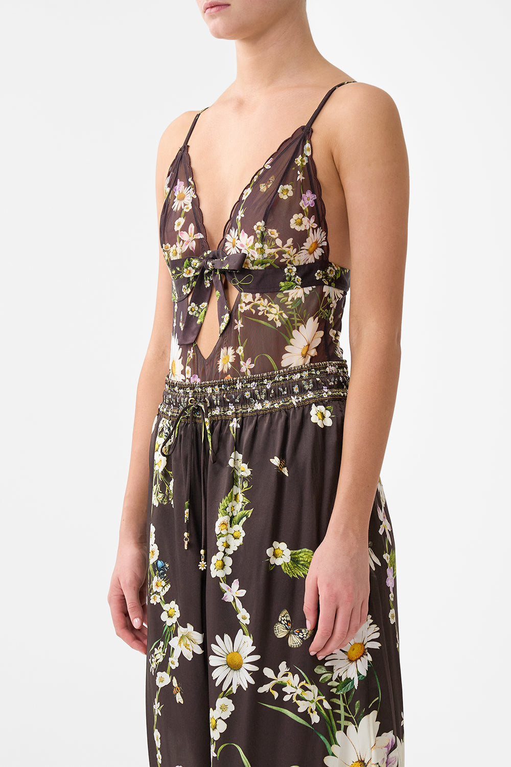 The CAMILLA WAIST TIE SHIRT DRESS IN HONOUR OF HEIRLOOMS in our  print.