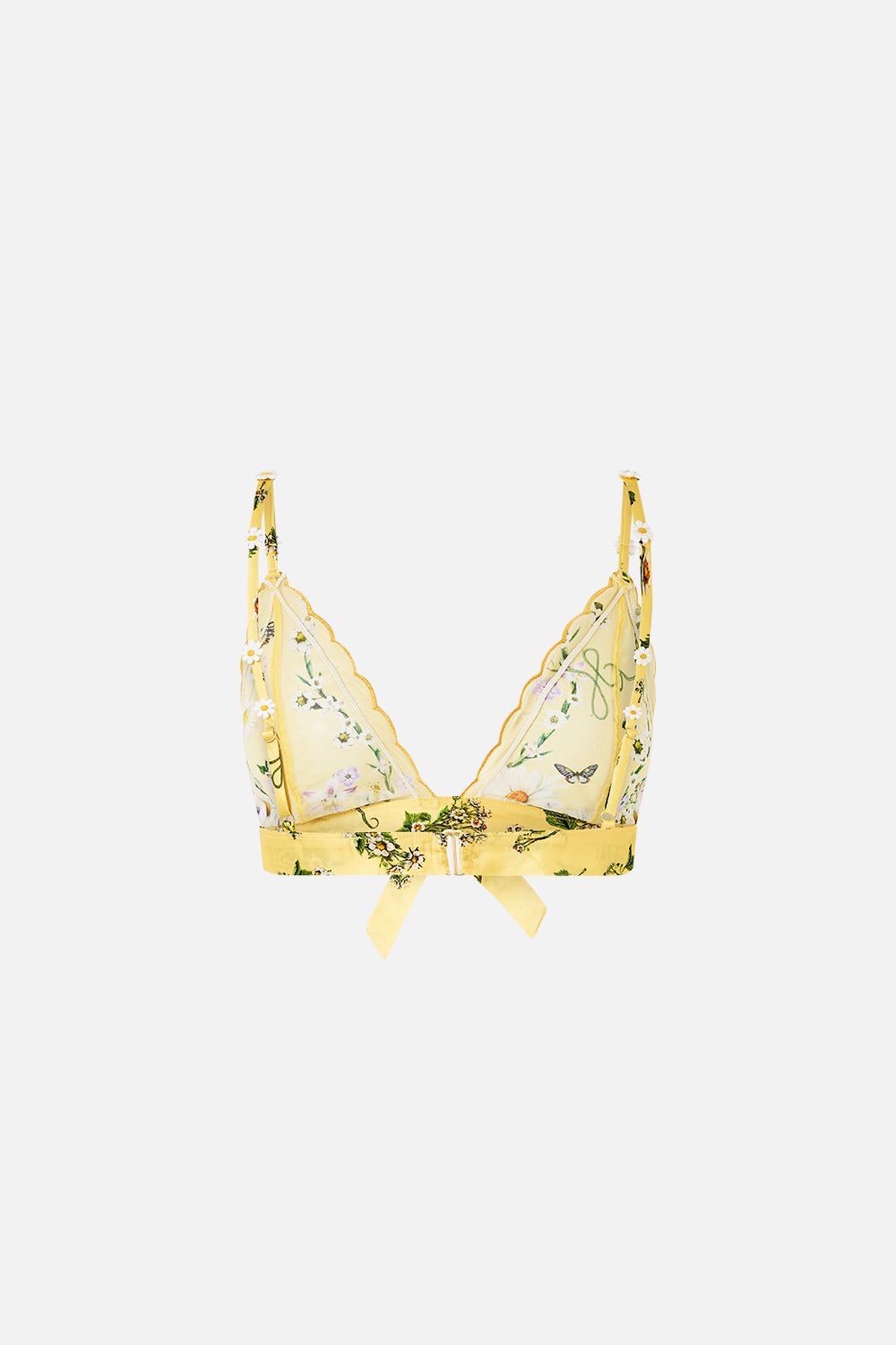 The CAMILLA Scalloped Edge Tri Bralette With Bow Front in our Daisy Chains print.