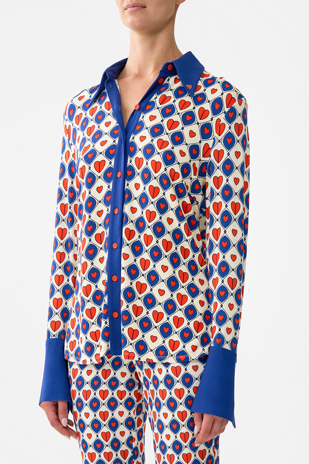 The CAMILLA Fitted Jersey Shirt in our Rinse & Roar print.