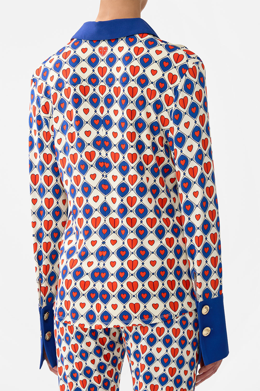 The CAMILLA SHEER WIDE LEG PANT ITALIAN ROSA in our  print.