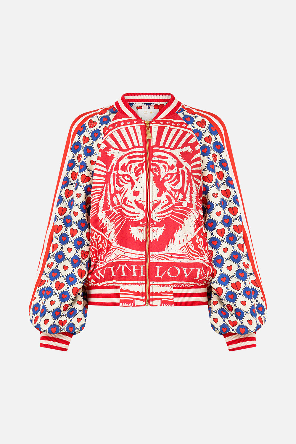 The CAMILLA PANELLED POINTELLE KNIT TOP ORNATE ON A PLATE in our  print.