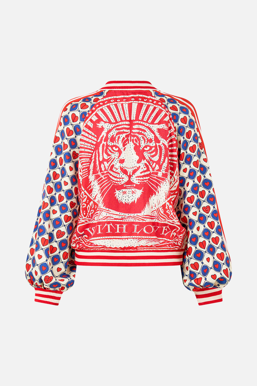 The CAMILLA PANELLED POINTELLE KNIT TOP ORNATE ON A PLATE in our  print.