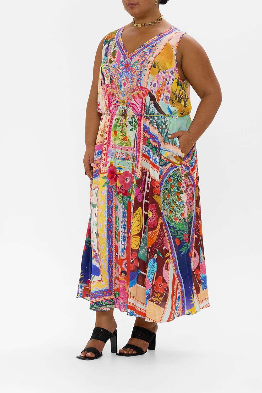 V NECK RACERBACK DRESS ROEQIYAS REALM