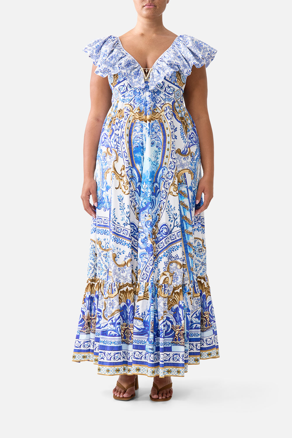 FRILL NECK DRESS WITH HARDWARE AZUL ADVENTURES