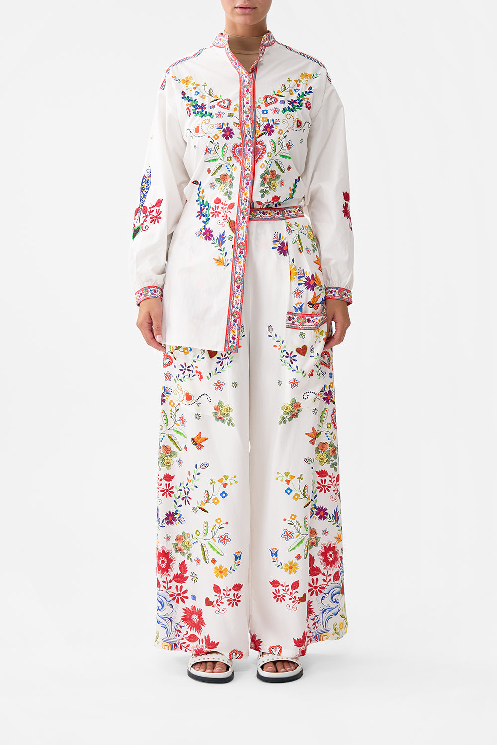 WIDE LEG TROUSER WITH FRONT POCKETS FAITH, LUCK & JUSTICE