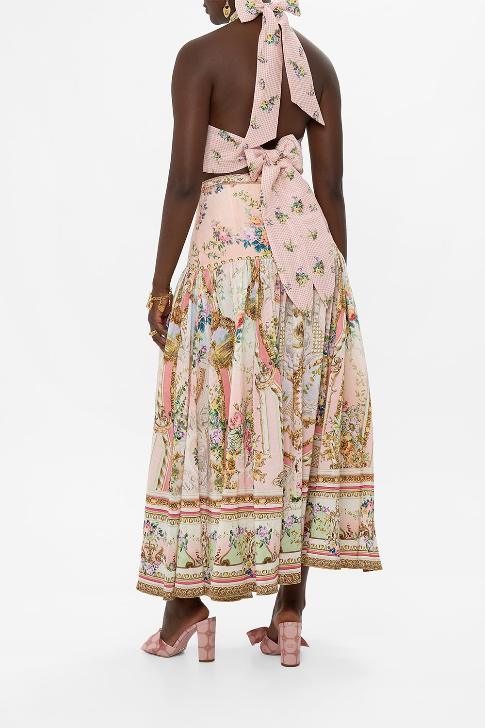 The CAMILLA TIE ONE SHOULDER SHORT DRESS SPIRIT OF SANTA MARIA in our  print.