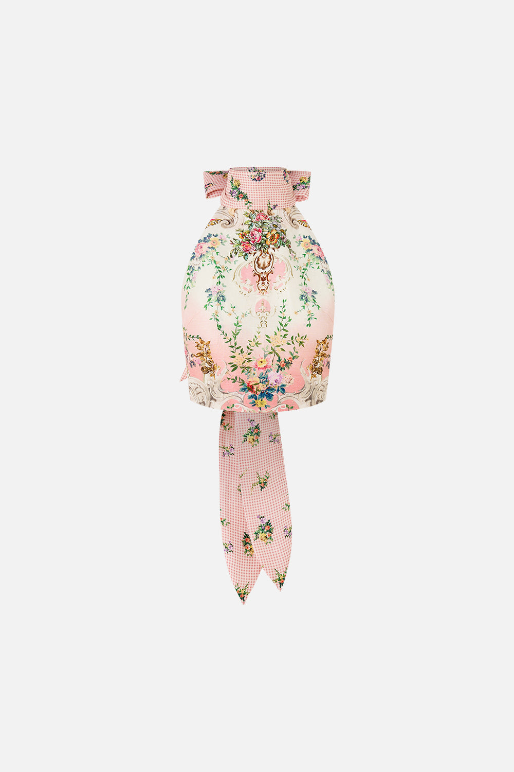The CAMILLA TIE ONE SHOULDER SHORT DRESS SPIRIT OF SANTA MARIA in our  print.