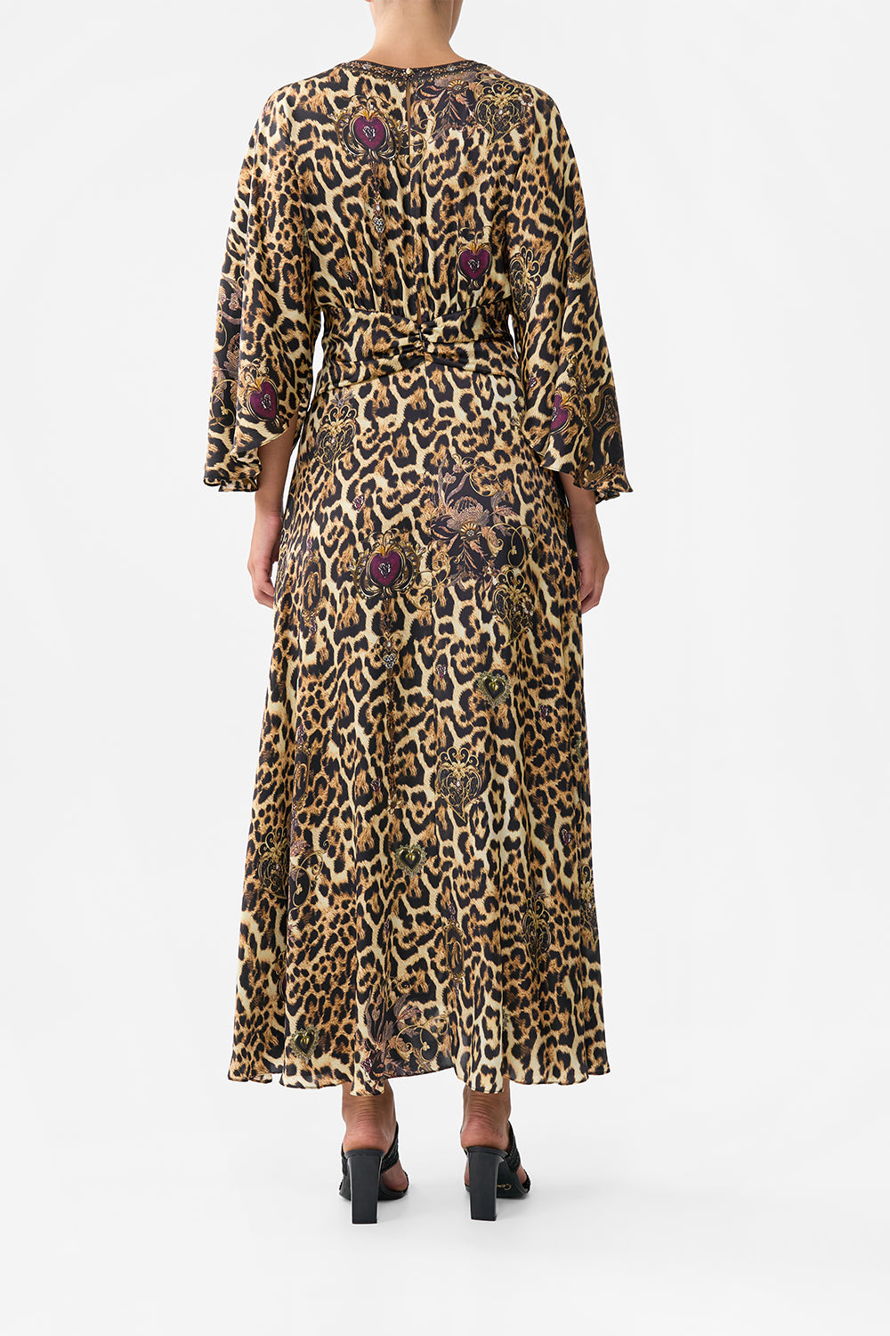 The CAMILLA RUFFLE HEM HALTER DRESS RINSE & ROAR in our  print.