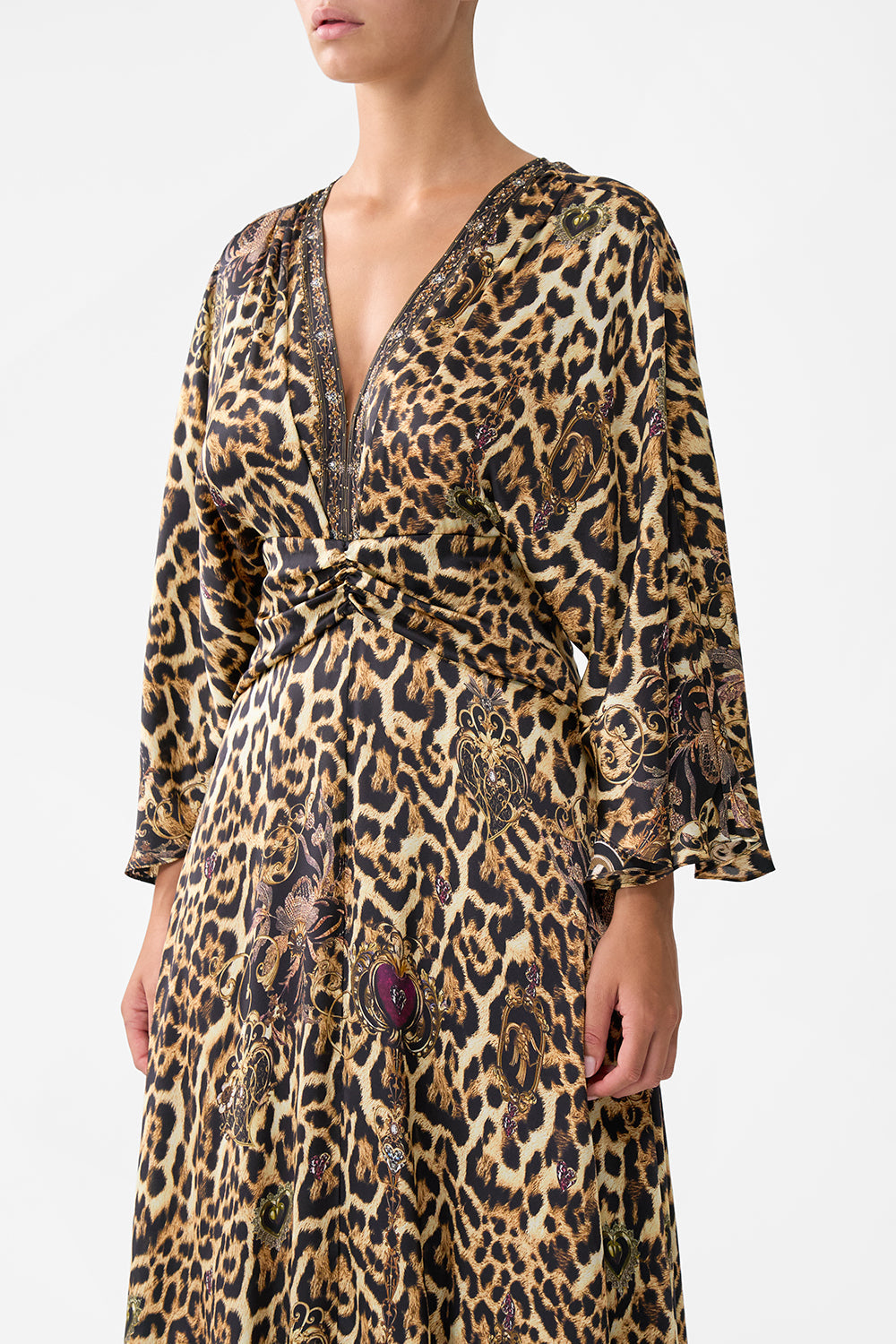 The CAMILLA DROP SHOULDER STRAP KAFTAN TILES DARLS in our  print.