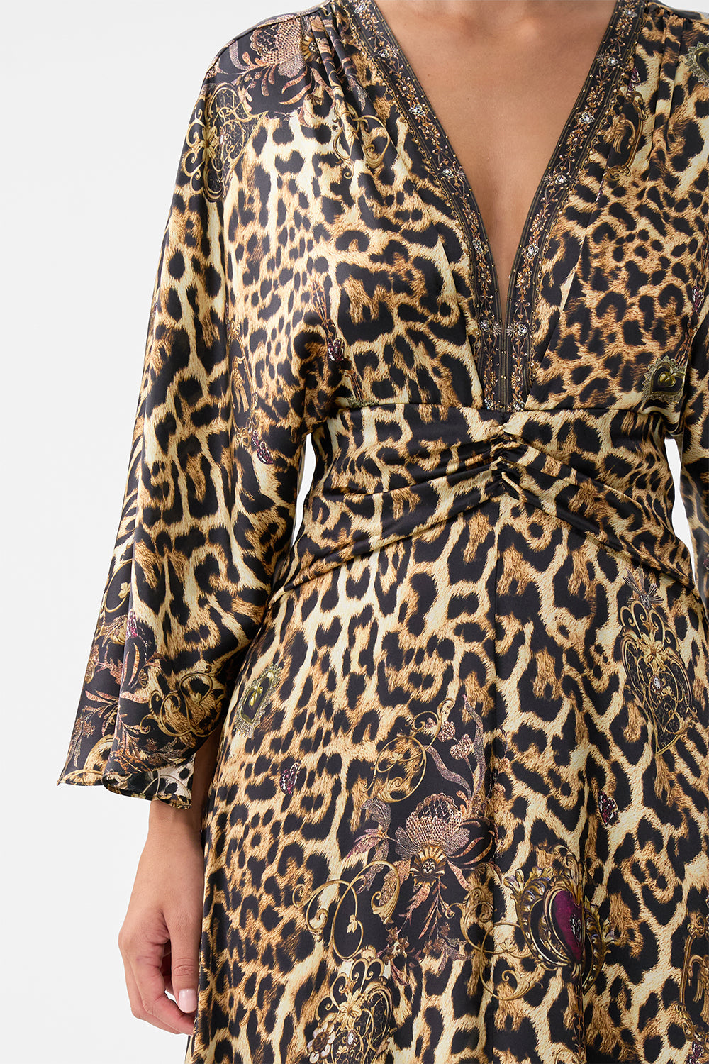 The CAMILLA DROP SHOULDER STRAP KAFTAN TILES DARLS in our  print.