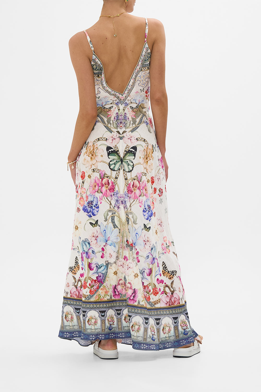 V NECK FULL LENGTH BIAS SLIP DRESS MONSERRATE MAGIC