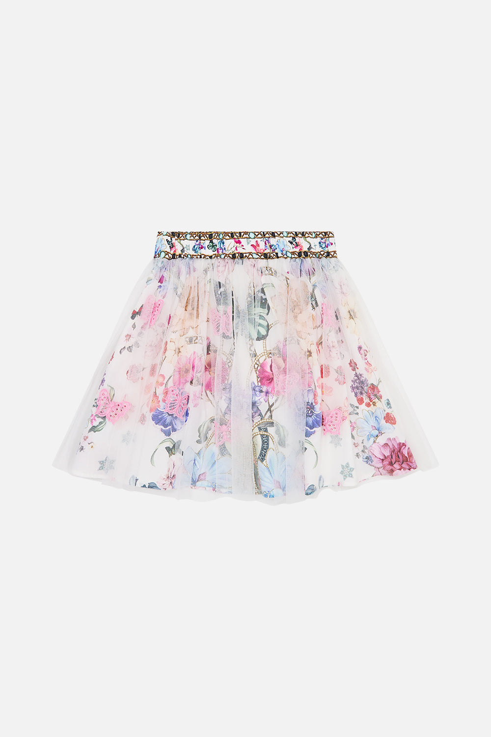 The CAMILLA SHORT BATWING LAYER TILES DARLS in our  print.