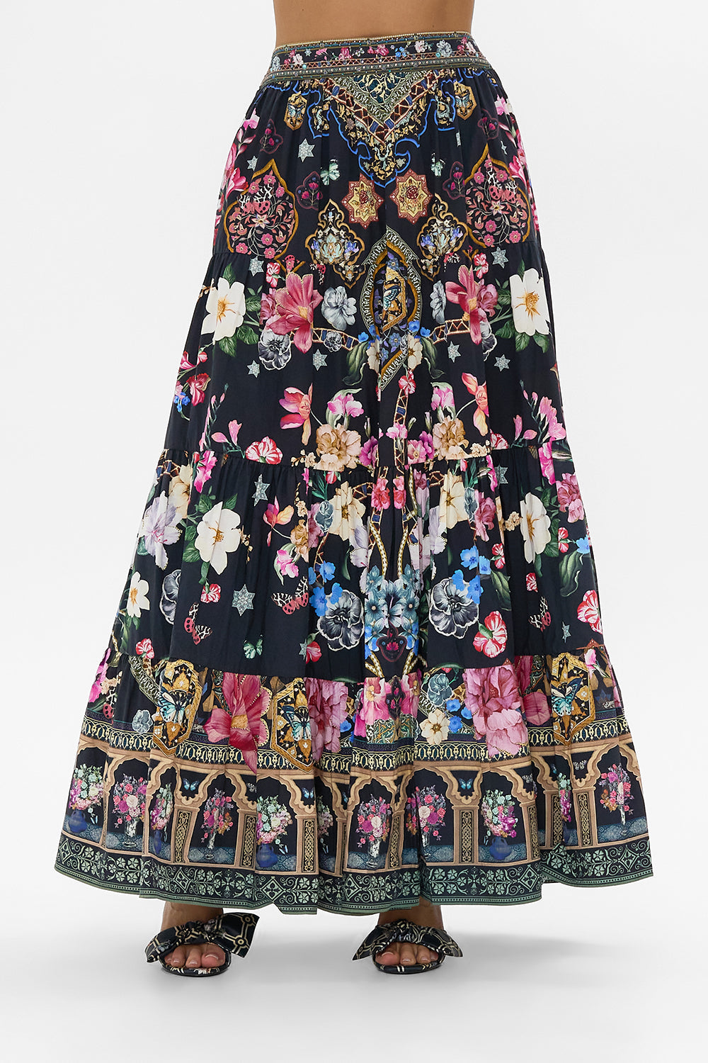 TIERED MAXI SKIRT MIDNIGHT IN MONSERRATE