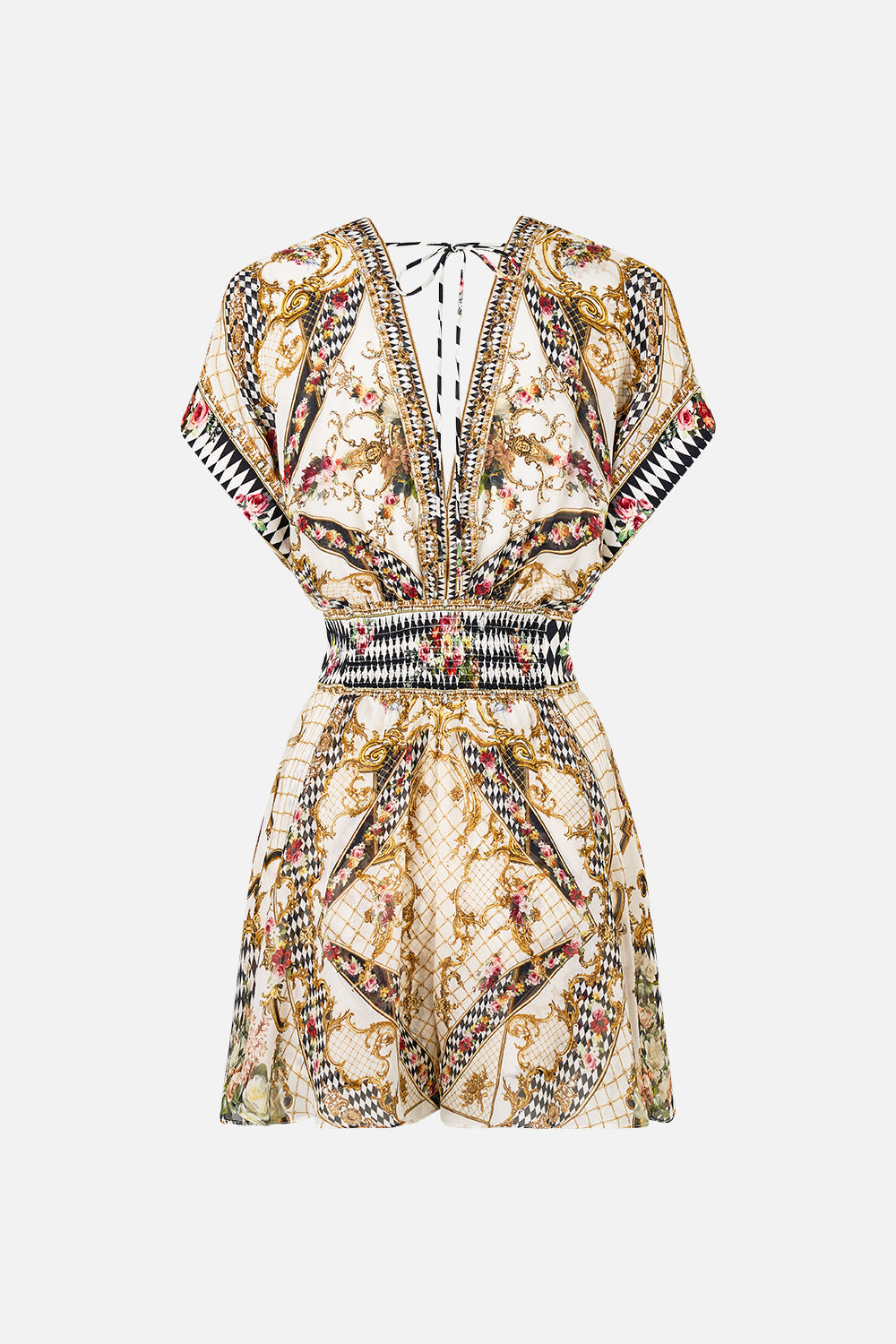 BUTTON WAIST PLAYSUIT ROCOCO GLOW