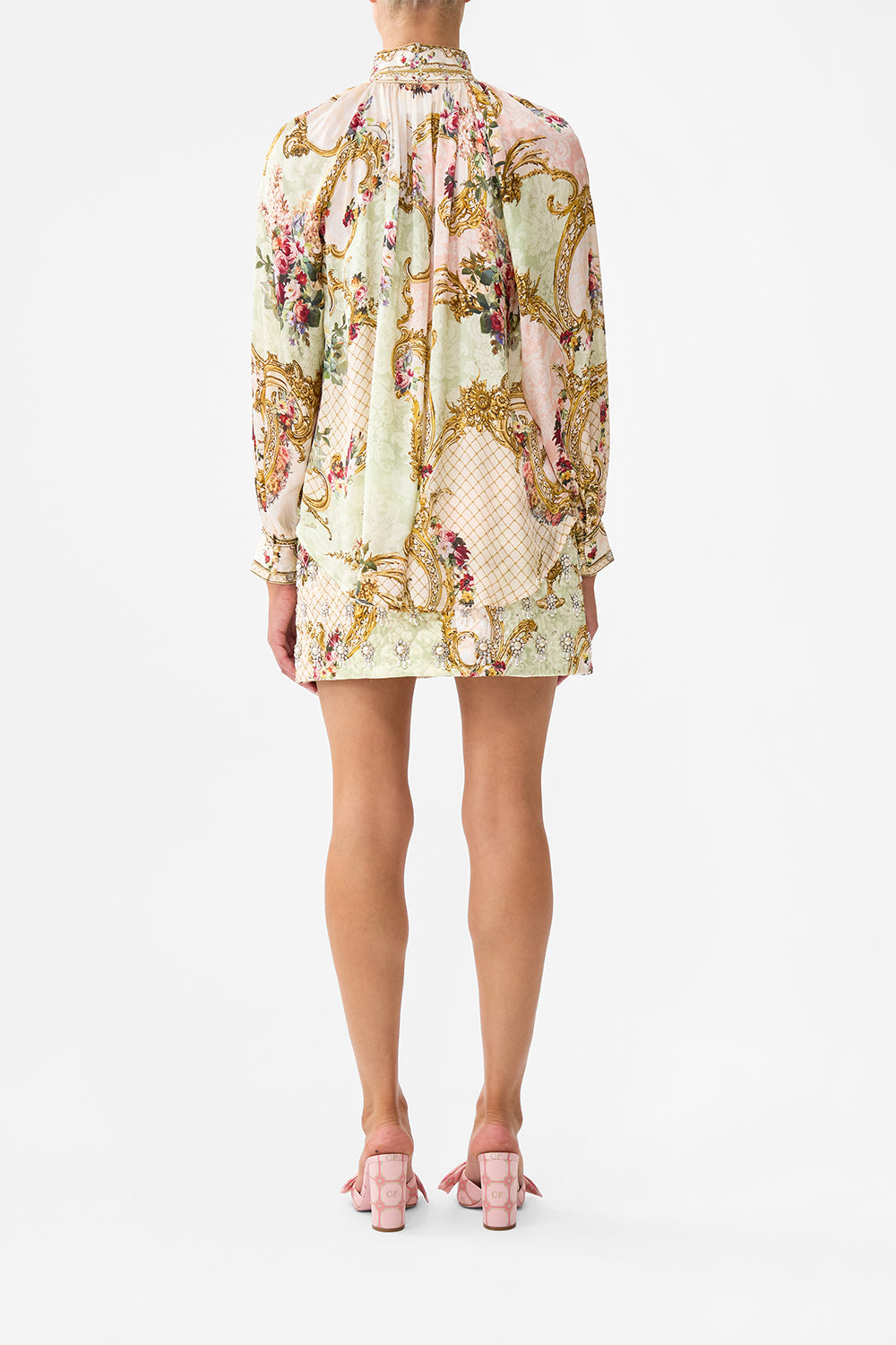 The CAMILLA BLOUSON SLEEVE BOMBER SPIRIT OF SANTA MARIA in our  print.