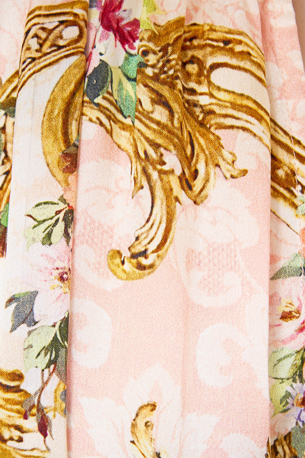 The CAMILLA HIGH WAISTED TIERED SKIRT AROMATIC AMOR in our  print.