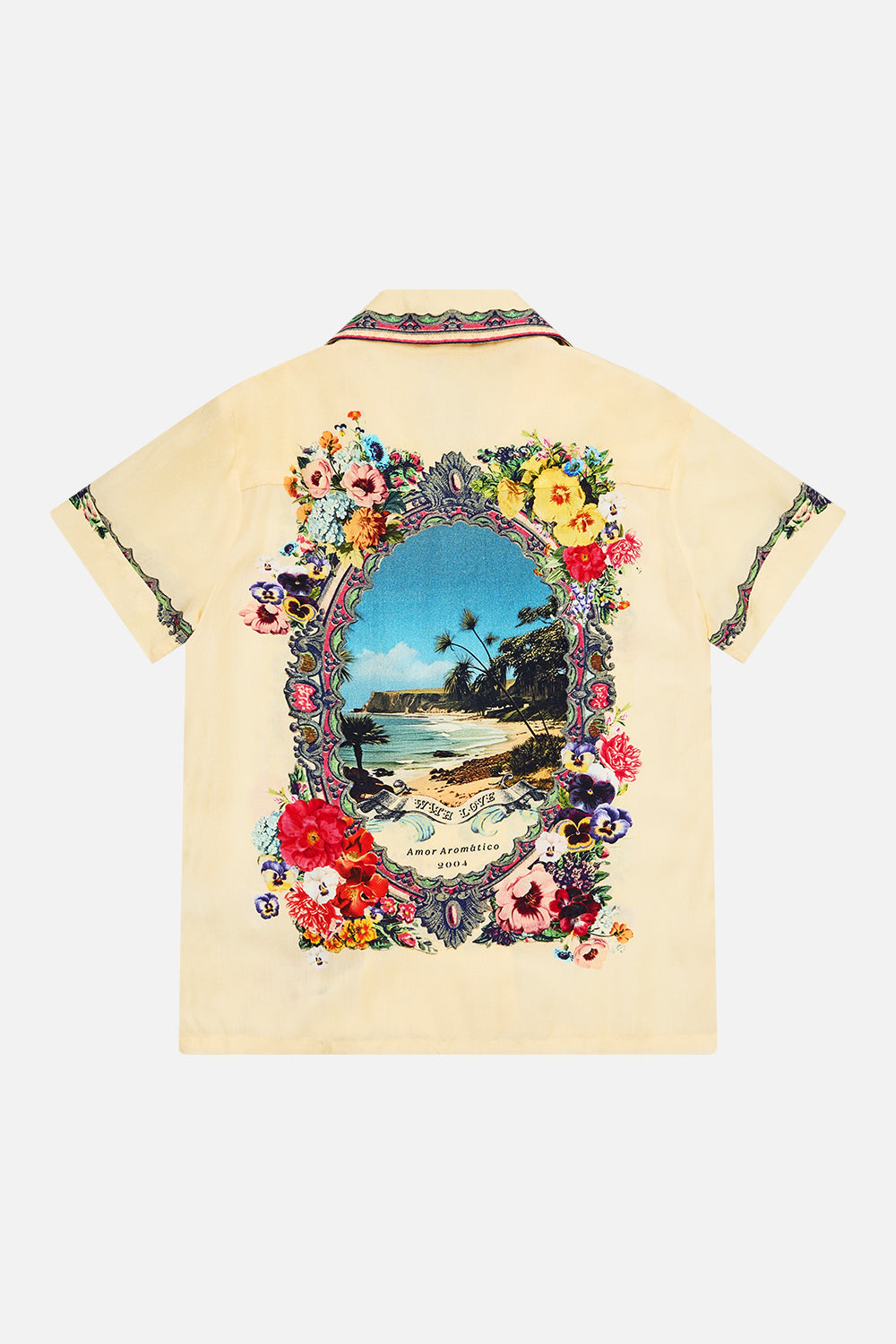 The CAMILLA TIE SLEEVE SHORT V NECK KAFTAN TILES DARLS in our  print.