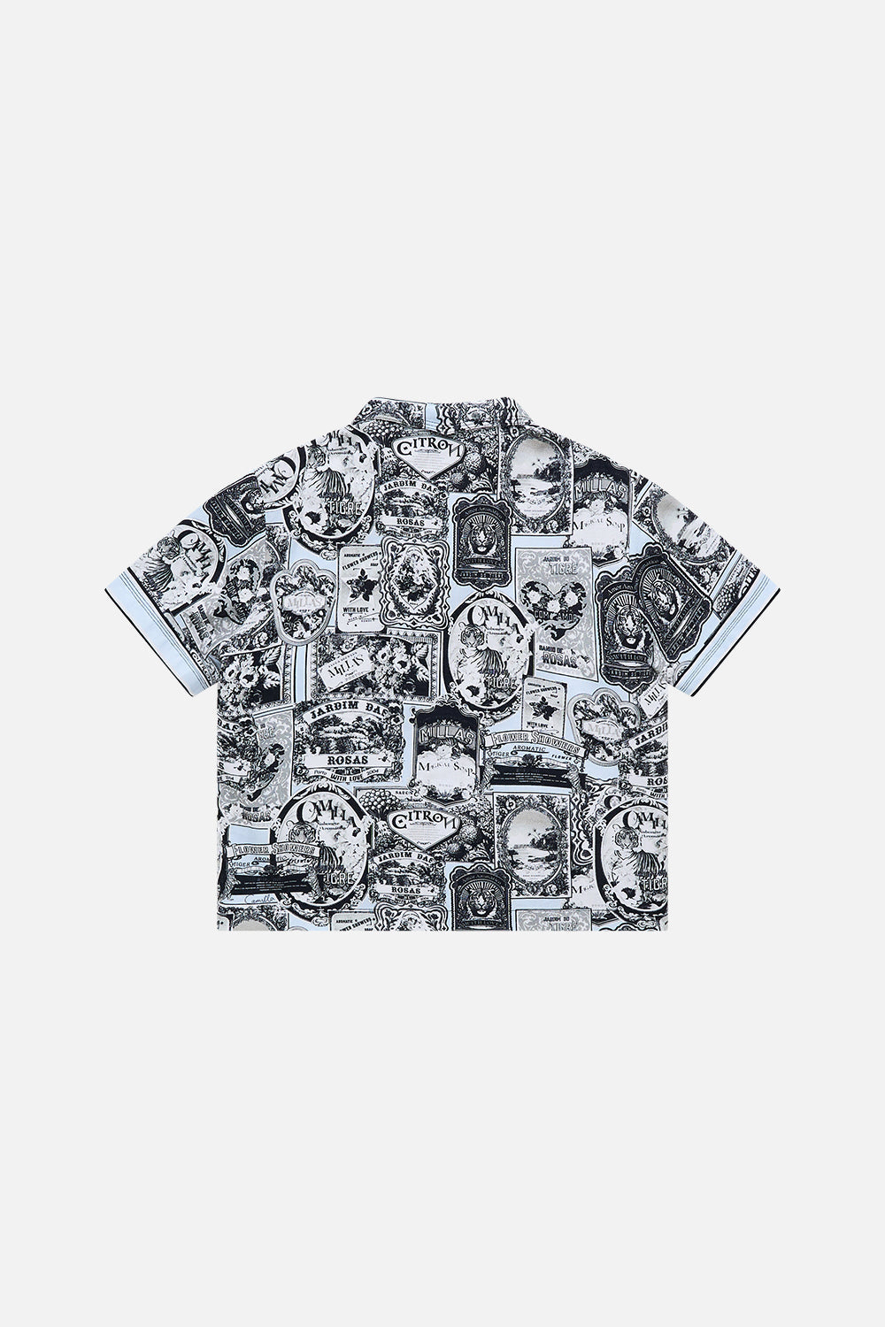 The CAMILLA Boys Short Sleeve Cabana Shirt 4-10 in our Flower Showers print.