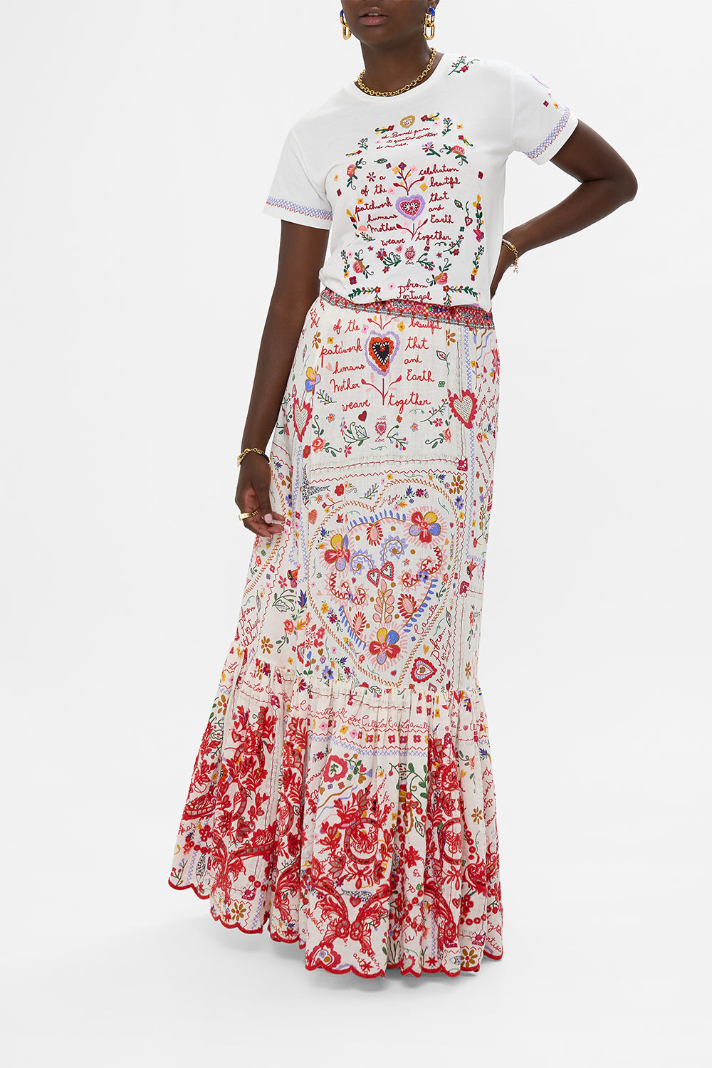 MAXI SKIRT WITH RUFFLE HEM A KITSCH IN TIME