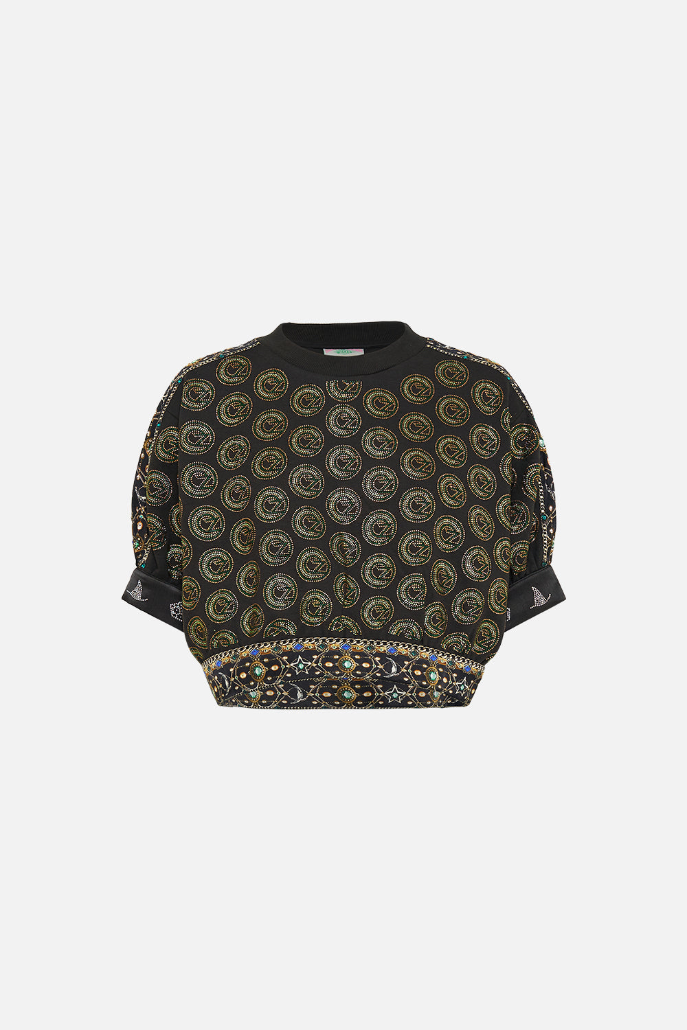 The CAMILLA BUTTON FRONT FRILL DRESS PALACIO PLAYGROUND in our  print.