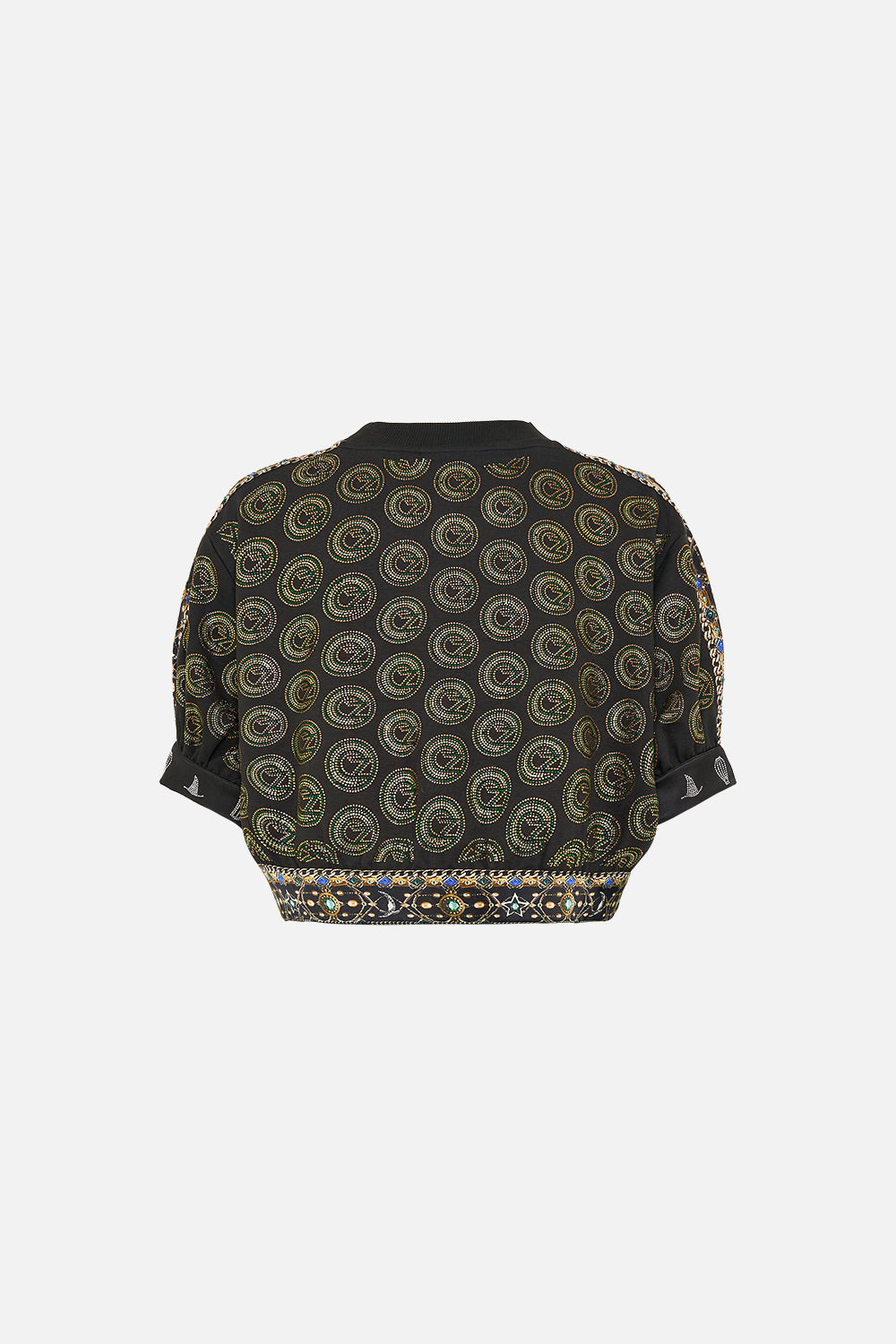 The CAMILLA BUTTON FRONT FRILL DRESS PALACIO PLAYGROUND in our  print.