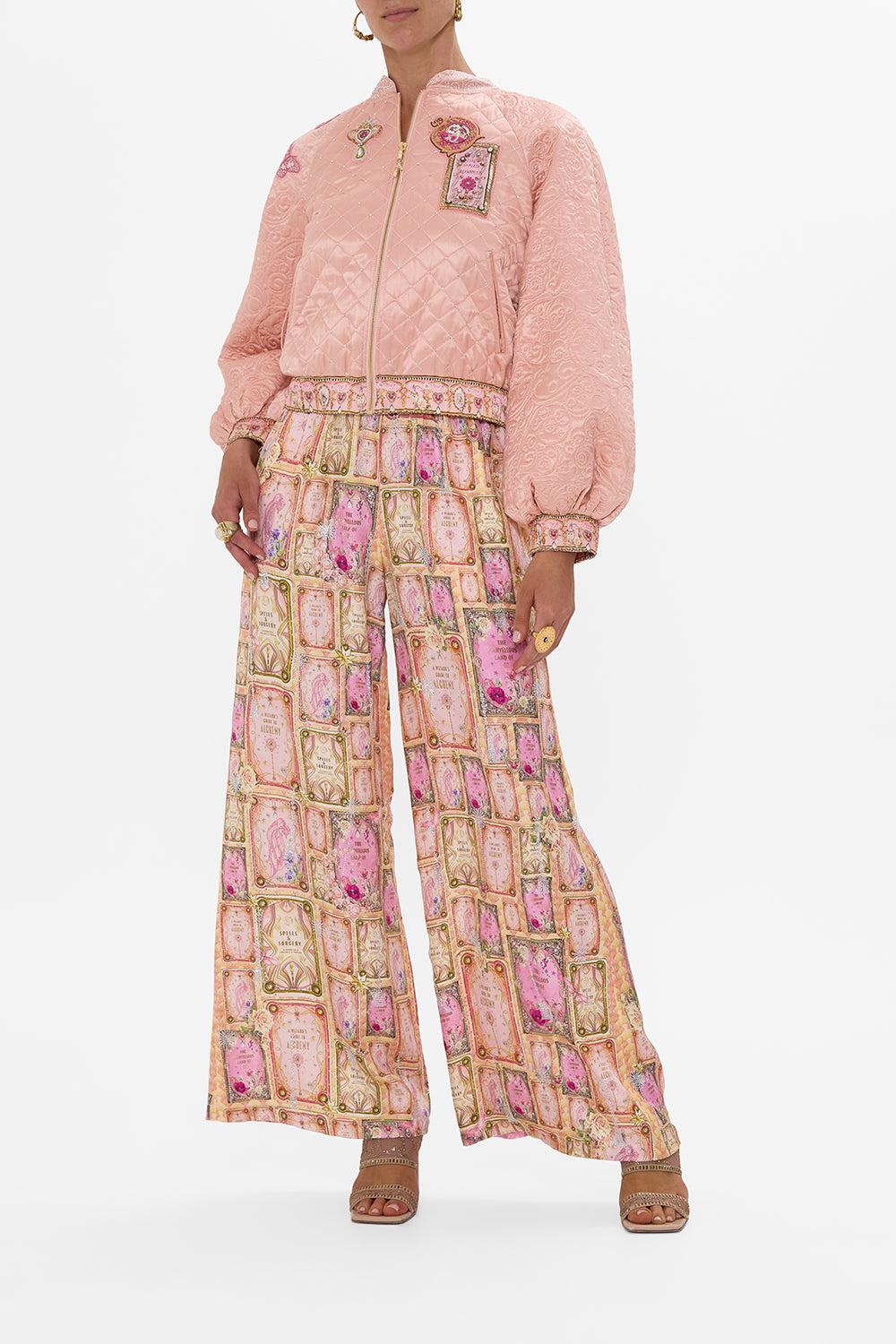 The CAMILLA WIDE LEG WAISTED PANT PALACIO PLAYGROUND in our  print.