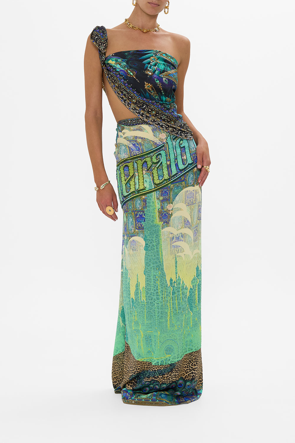 The CAMILLA JERSEY SCOOP NECK TANK TOP SONG OF SAINT ANTHONY in our  print.